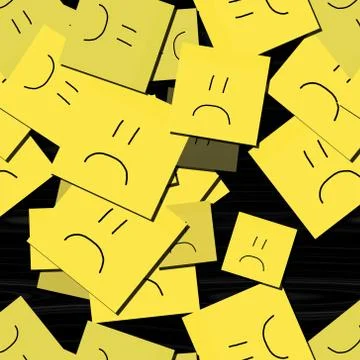 Smiles on yellow notes Stock Illustration