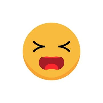 Smiley is afraid. Cartoon emoji. Flat vector Stock Illustration