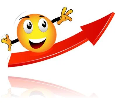 Smiley on an arrow Stock Illustration