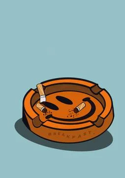 Smiley ashtray Illustrazione stock