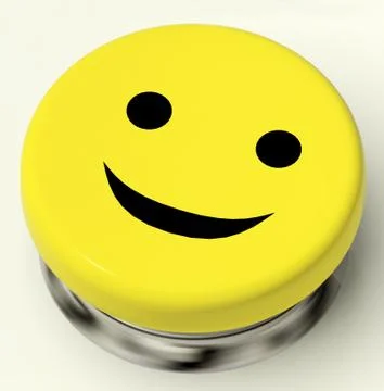 Smiley button as symbol for cheer or happiness Stock Illustration