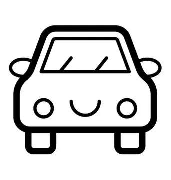 Smiley Car Vector Stock Illustration