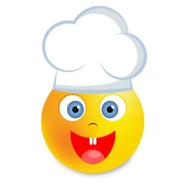 Smiley in a chefs hat Stock Illustration