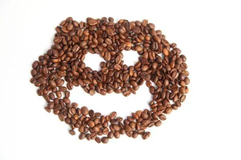 Smiley from coffee bean  Stock Photos