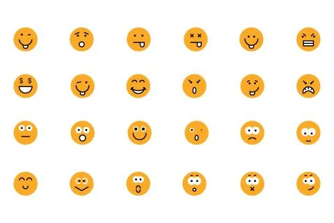 Smiley Colored Vector Icons Collection Illustrazione stock