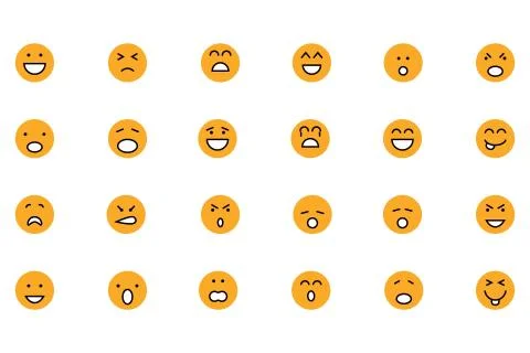 Smiley Colored Vector Icons Stock Illustration