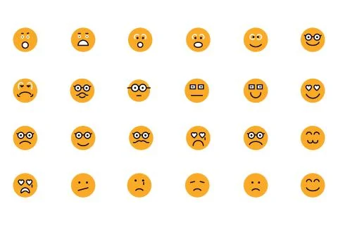 Smiley Colored Vector Icons Set Stock Illustration
