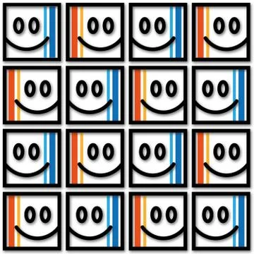 Smiley cube pattern 스톡 일러스트