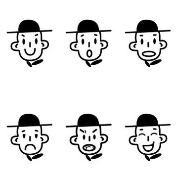 Smiley emotions set. Faces stock vector illustration Stock Illustration