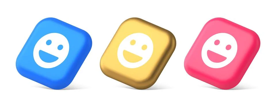 Smiley emotisometric icon comic face emoji button laughing social network r.. Stock Illustration
