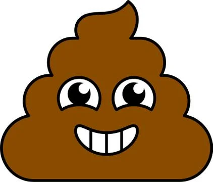 Smiley, excited shit emoji vector illustration イラスト素材