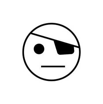 Smiley with eyepatch Stock Illustration
