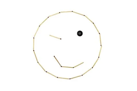 Smiley face amiability is made out of matches Stock Illustration