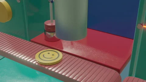 Smiley Face Assembly Line Stock Footage 150828504