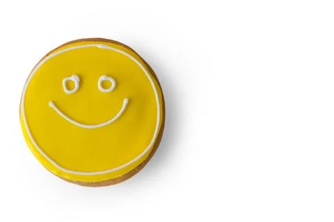Smiley face cookie. Stock Photos