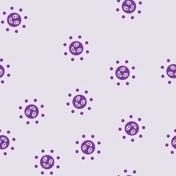 Smiley face cute sun character glyph seamless pattern Stock Illustration