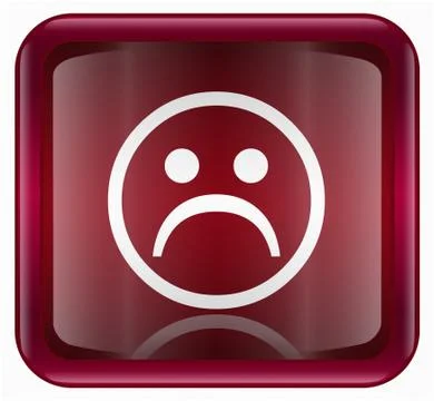 Smiley face, dissatisfied red, isolated on white background Illustrazione stock