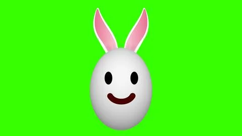 Smiley face easter egg on green screen. Stock Illustration