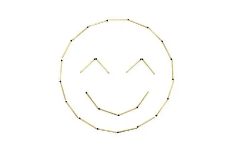 Smiley face embarrassmen is made out of matchest Stock Illustration