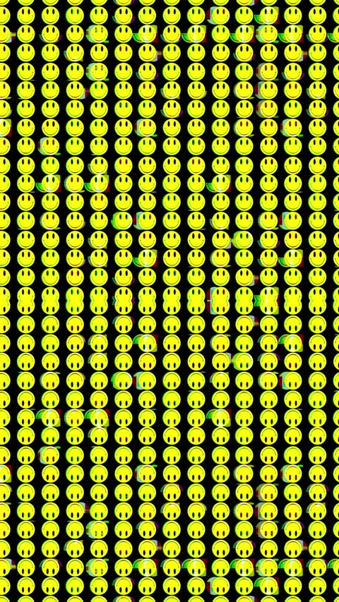 Smiley face emoticon abstract pattern In vertical Stock Footage 267024413