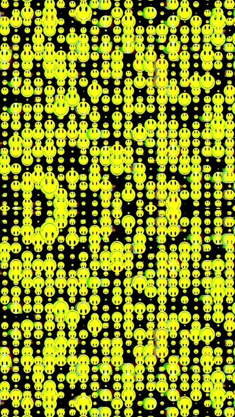 Smiley face emoticon abstract pattern In vertical Stock Footage 267024482