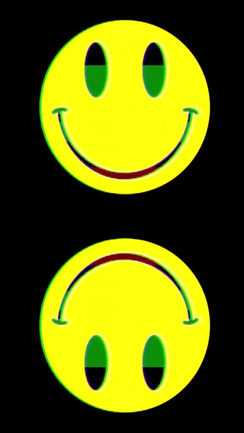 Smiley face emoticon abstract pattern In vertical Stock Footage 267024615