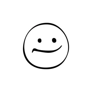 A smiley face featuring two eyes and a subtle mouth shows a neutral expressio 스톡 일러스트