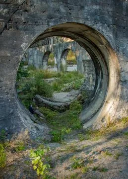 Smiley face found in old hydroelectric power ruins in Vennesla Norway Stock Photos
