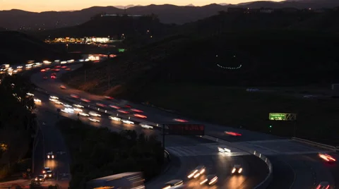 Smiley Face on a Hill over Freeway Vídeo Stock 46936981