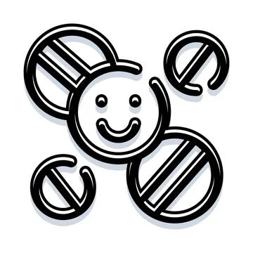 Smiley face icon with abstract geometric shapes Stock Illustration