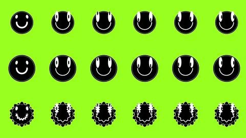 Smiley Face. Lsd Poster. Digital Urban Colorful Smile. Acid Style Wallpapers. Stock Illustration