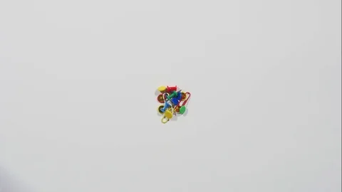 Smiley face made of pins and clips Stock Footage 71228822