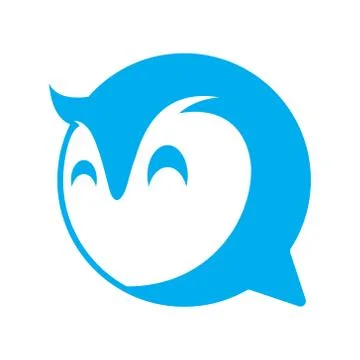 SMILEY FACE OWL LOGO VECTOR Stock Illustration