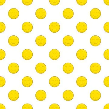 Smiley face pattern, cartoon style Stock Illustration