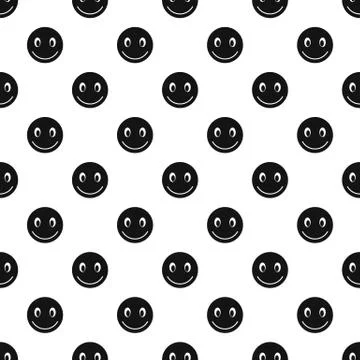 Smiley face pattern, simple style Illustrazione stock