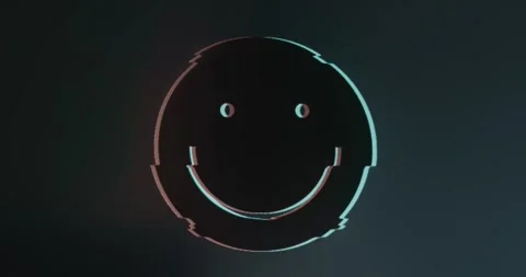 Smiley face with a red and blue outline Stock Footage 314502680