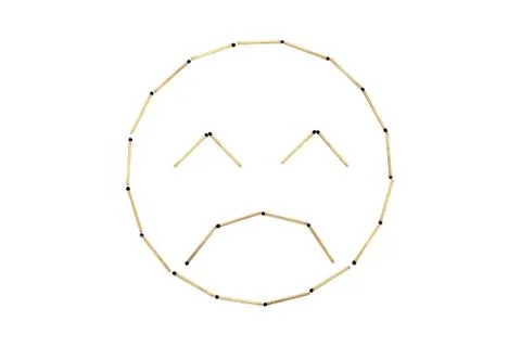 Smiley face resentment is made out of matchest Stock Illustration