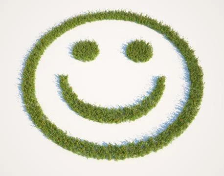Smiley face shaped grass patch Stock Illustration
