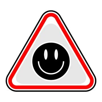 Smiley Face Sign Triangular Sticker Illustrazione stock