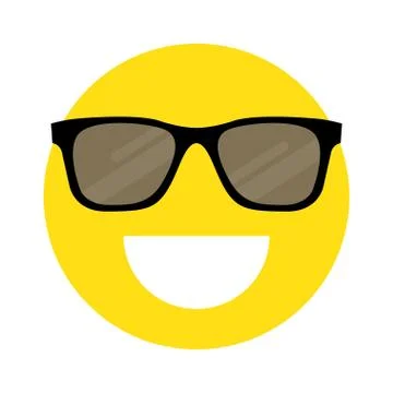 Smiley face with sunglasses Illustrazione stock