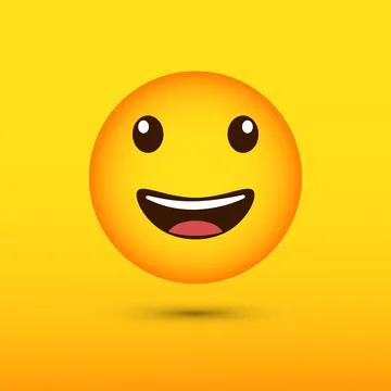 Smiley face vector icon, smile emoticon, smile emoji icon vector Stock Illustration