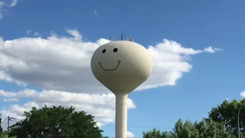 Smiley Face Water Tower Video stock 76786896