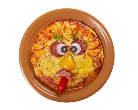 Smiley faced pizza Stock Photos