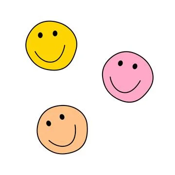 Smiley faces hand draw vector illustration Stock Illustration