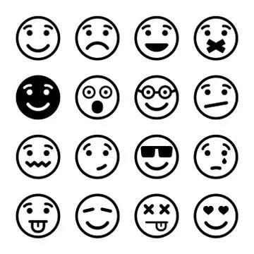 Smiley faces ns set Stock Illustration