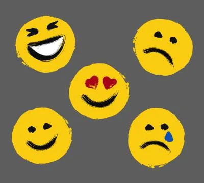Smiley Faces Painted Emoticons Stock Illustration