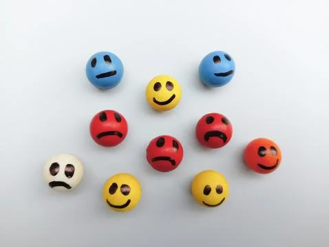 Smiley faces on white background  Foto stock