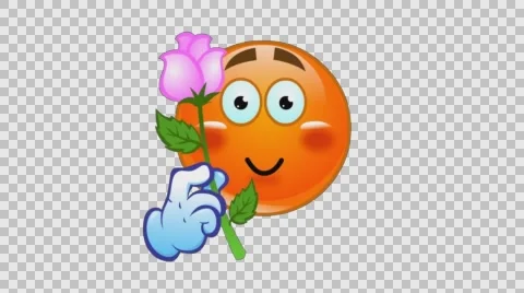 Smiley gives flower Stock Footage 61450510