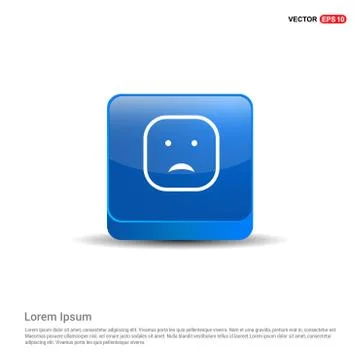 Smiley icon, Face icon - 3d Blue Button Stock Illustration