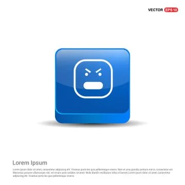 Smiley icon, Face icon - 3d Blue Button Stock Illustration